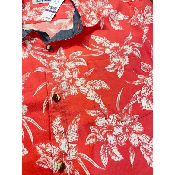 Tommy Bahama Men's Red Stamped Floral Hawaiian Shirt XXL NWT  $125 - Picture 5 of 5